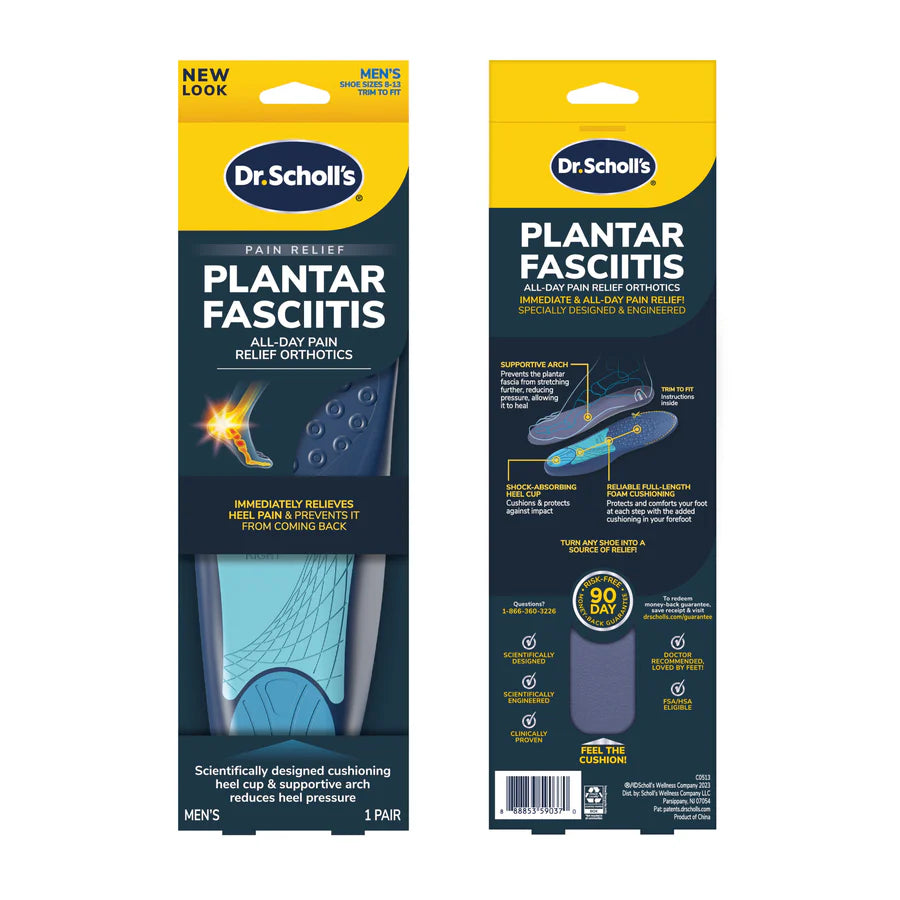 Plantar Fasciitis All Day Pain Relief Orthotics Insoles Men