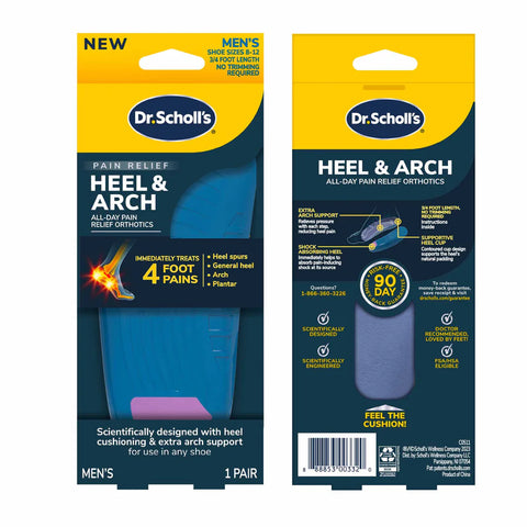 Heel & Arch All-Day Pain Relief Orthotics Insoles Men